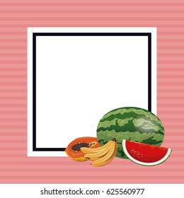 hello summer fresh fruit poster