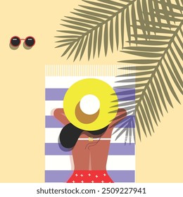 Hello summer, girl on the beach