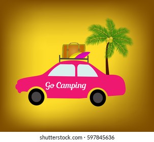 hello summer go camping with car 