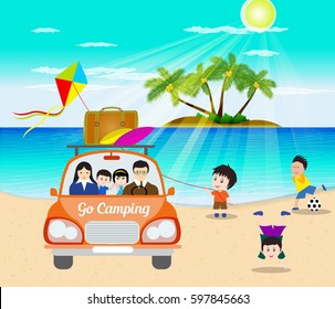 hello summer go camping with car 