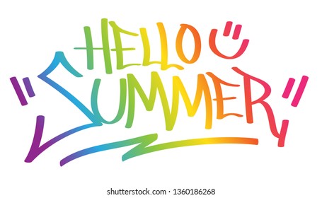 HELLO SUMMER graffiti tag lettering banner