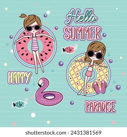 hello summer graphic tees for girl