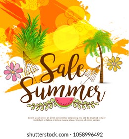 Hello Summer Greeting Card Background.