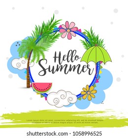 Hello Summer Greeting Card Background.
