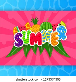 Hello summer greeting card, poster and banner design. Discount big sale offer for shopping lover. Summer is time to holiday and travel for traveler. Vector illustration