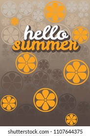 Hello Summer Greeting Gradient Background Vector Illustration