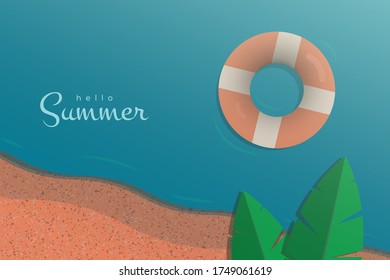 Hello Summer Greetings Background on the Calm Coast
