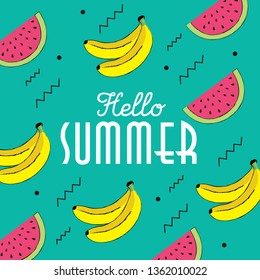 Hello Summer hand drawing style seamless pattern vector illustration for banner, fabric, fashion, poster, invitation, wallpaper, web site and all prints.