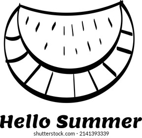 Hola, verano. Dibujo manual Hola fondo de verano para imprimir o usar como afiche, tarjeta, volante o camiseta