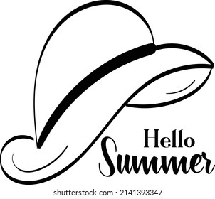 Hello Summer. Hand drawn Hello Summer Background for print or use as poster, card, flyer or T Shirt