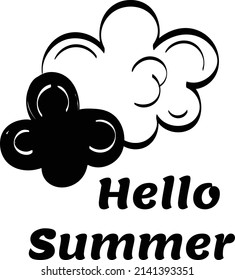 Hello Summer. Hand drawn Hello Summer Background for print or use as poster, card, flyer or T Shirt