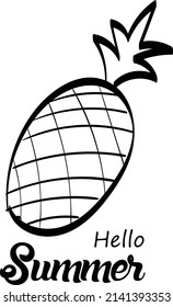 Hello Summer. Hand drawn Hello Summer Background for print or use as poster, card, flyer or T Shirt