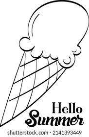 Hello Summer. Hand drawn Hello Summer Background for print or use as poster, card, flyer or T Shirt