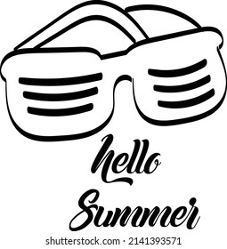 Hello Summer. Hand drawn Hello Summer Background for print or use as poster, card, flyer or T Shirt