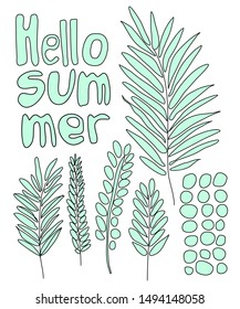Hello summer hand drawn banner