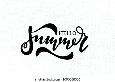 Hello summer hand drawn lettering