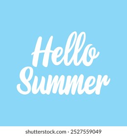 Hello summer. Hand drawn lettering phrase. Vector illustration.Eps 10.