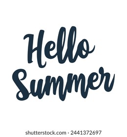 Hello summer hand drawn vector text . Modern lettering banner poster template background, Sale, offer, AD, wallpaper, flyers, invitation, posters, brochure, voucher discount. handwritten typography.