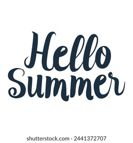 Hello summer hand drawn vector text . Modern lettering banner poster template background, Sale, offer, AD, wallpaper, flyers, invitation, posters, brochure, voucher discount. handwritten typography.