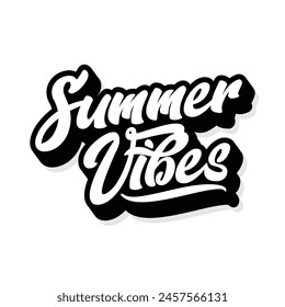 Hello summer hand drawn vector text illustration Vector template EPS 10