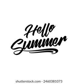 Hola verano dibujado a mano Vector ilustración de texto Plantilla de Vector EPS 10
