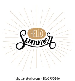 HELLO SUMMER. SUMMER HAND LETTERING