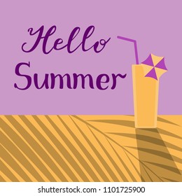 Hello summer hand lettering.