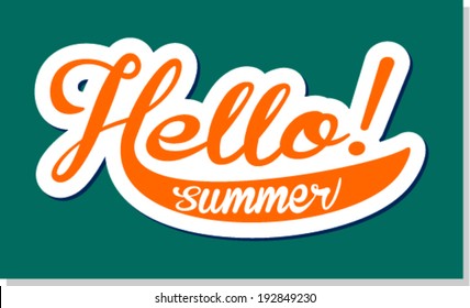 hello summer hand lettering 