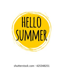 Hello Summer Hand Lettering Background, Summer Banner Background