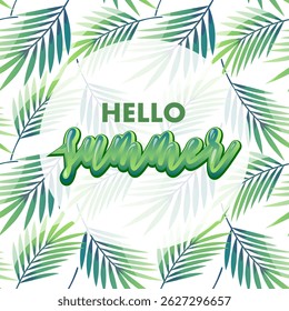 hello summer. hand written lettering. vector illustration.