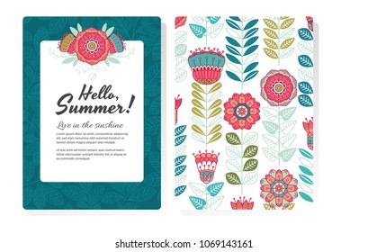 Hello Summer Hand Written Vector Lettering Design, Cute Flourish Illustration with Typography. Useful layout for greeting card, calendar, print and web design, poster, sale banner, mail, ads, shop