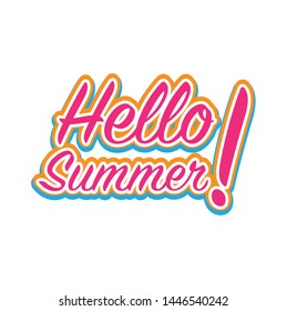 Hello summer handwrite multi color