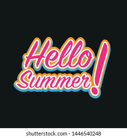 Hello summer handwrite multi color