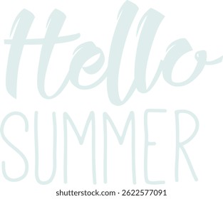Hello summer handwritten text vector illustration