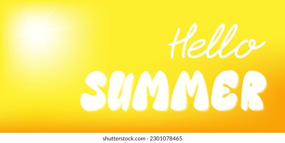 Hello summer heading design for banner or poster. Vector illustration of Summer event concept.
