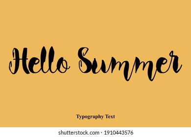 Hola verano Hey-Hello Texto negrita Tipografía En Fondo Amarillo 