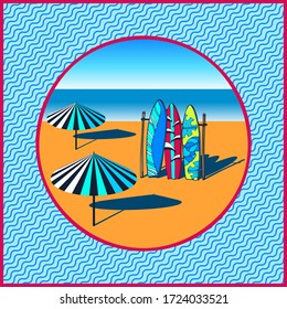 Hello Summer, holiday concept. Pop art. Summer holiday. Modern ornamental decorative background. Square print for textile, cloth, scrapbooking