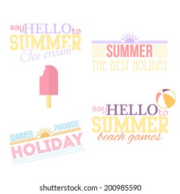 Hello Summer, Holiday, Travel Badge Set