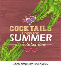 Hello Summer, Holiday, Travel Badge and Web Banner Vector Flat Design 