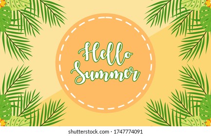 Hello Summer Holiday Typographic Illustration Vintage Stock Vector ...