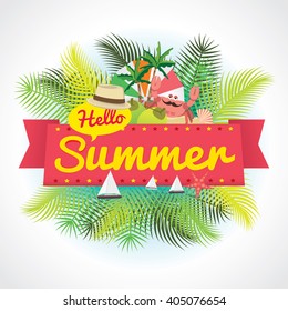 Hello summer holiday. Vector illustration