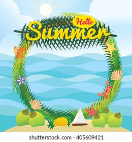 Hello summer holiday. Vector illustration