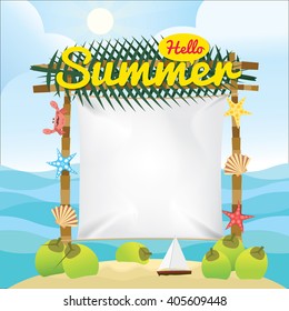 Hello summer holiday. Vector illustration