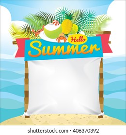Hello summer holiday. Vector illustration