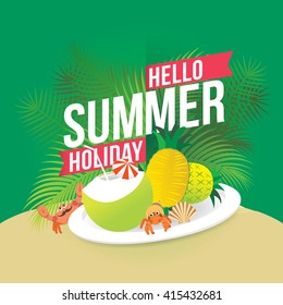 Hello summer holiday. Vector illustration