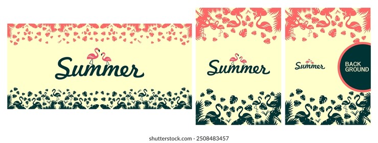 hello summer holyday background set made by coreldraw