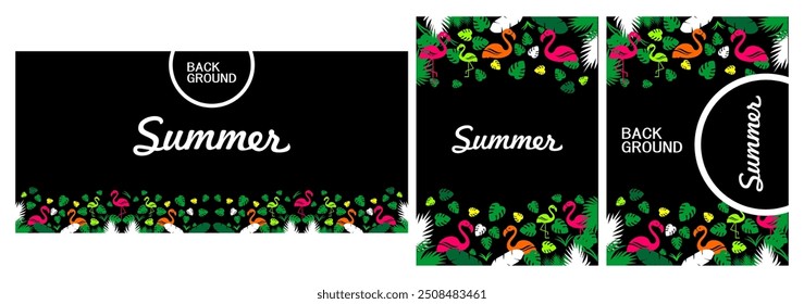 Hola conjunto de fondo de vacaciones de verano hecho por Coreldraw