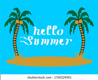 HELLO SUMMER ICON VECTOR DESIGN