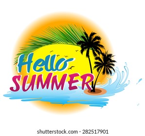 Hello Summer Illustration.