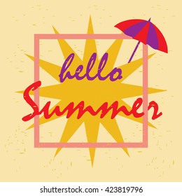 Hello summer illustration background banner.